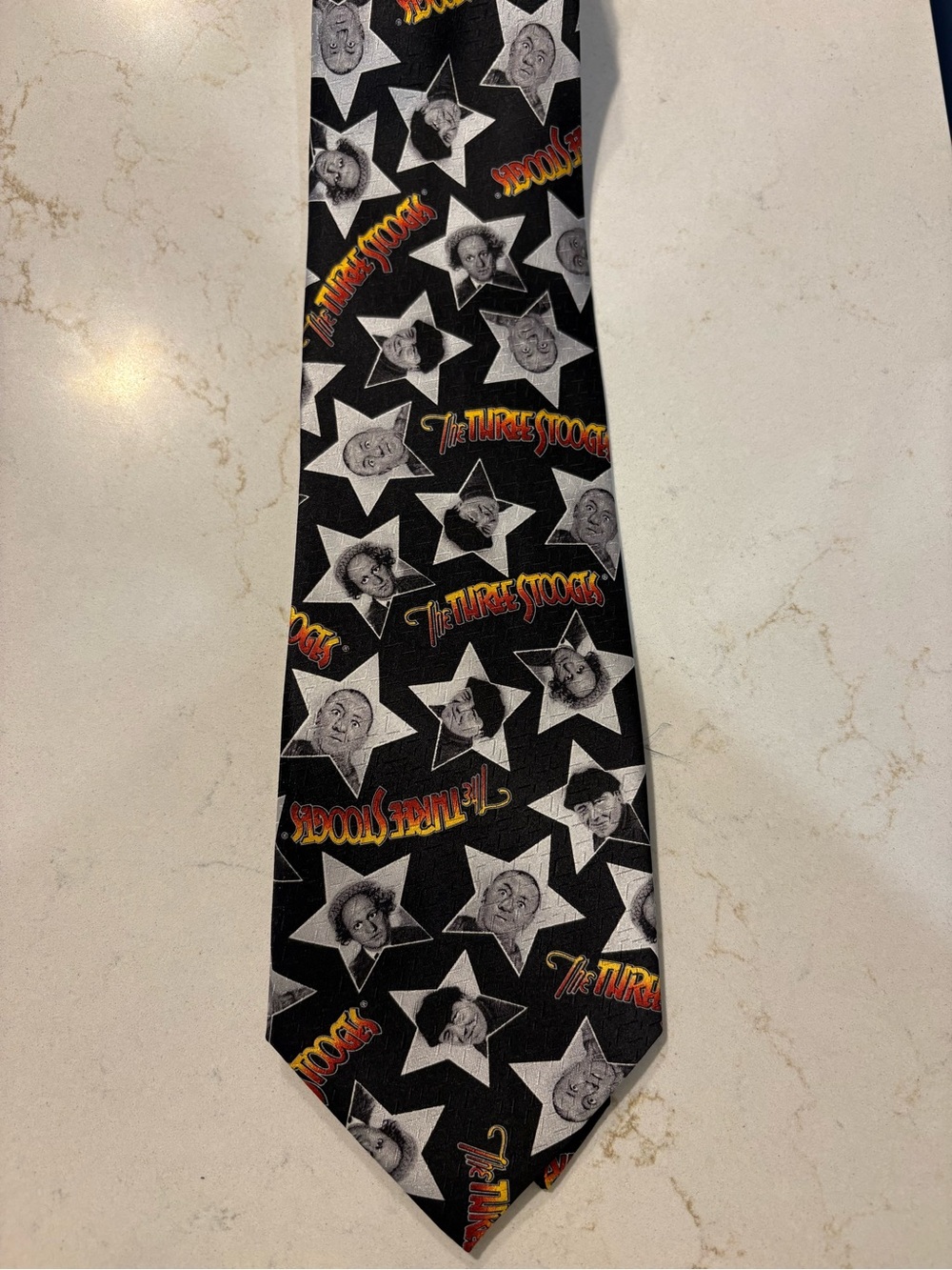 The Three Stooges Black Novelty Men's Tie